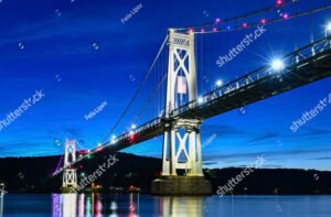 The Mid Hudson Bridge spanning the Hudson River near Poughkeepsie, New York
