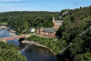 Rondout creek and a small church in Rosendale new york
