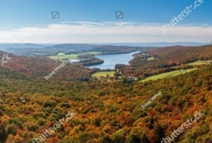 View of the Autumn Colors of Mt Davis - High Point Lake in South Western Pennsylvania