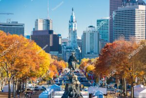 Philadelphia Pennsylvania Overlooking the Benjamin Franklin Parkway